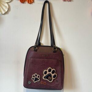 Chala convertible paw print back back purse